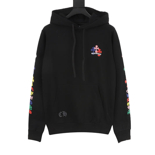 Chrome Hearts Multicolor Cross Print Hoodie front view