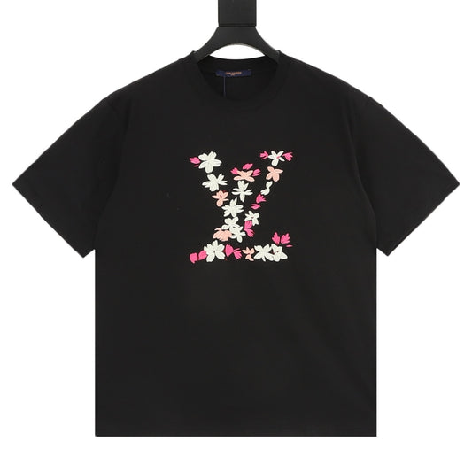 Louis Vuitton Cherry Blossom Logo Embroidered T-Shirt front view