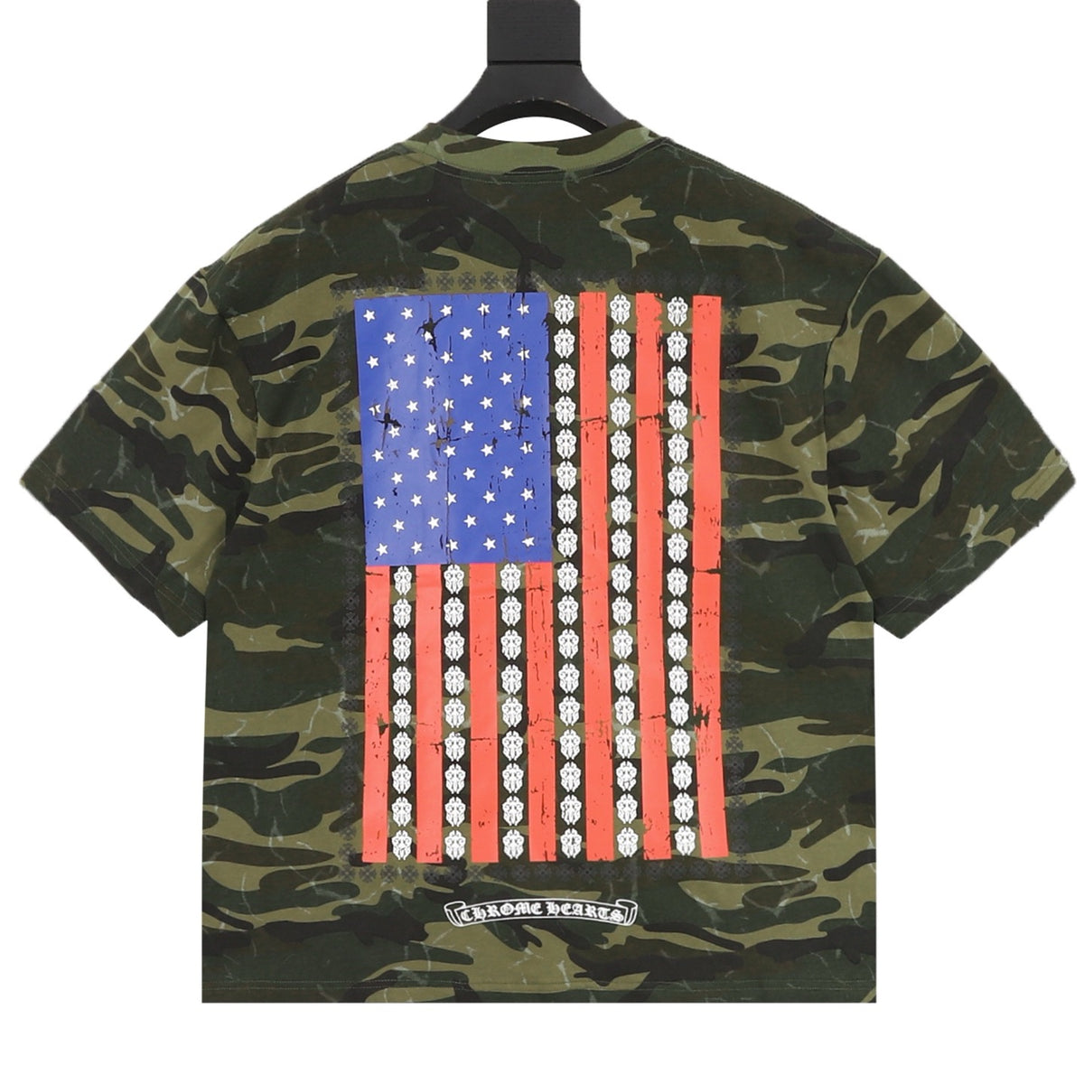 Chrome Hearts Camo Flag Print T-Shirt front view