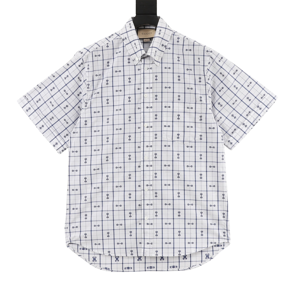 Gucci Horsebit Jacquard Short-Sleeve Shirt front view