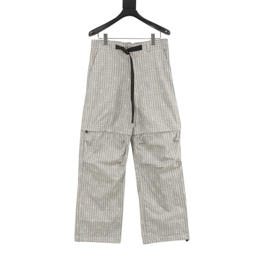 Louis Vuitton Monogram Convertible Check Trousers - Black front view