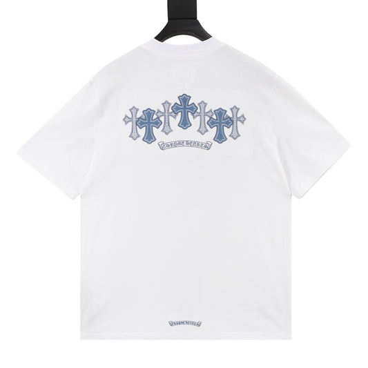 Chrome Hearts Gothic Script Cross Print T-Shirt front view