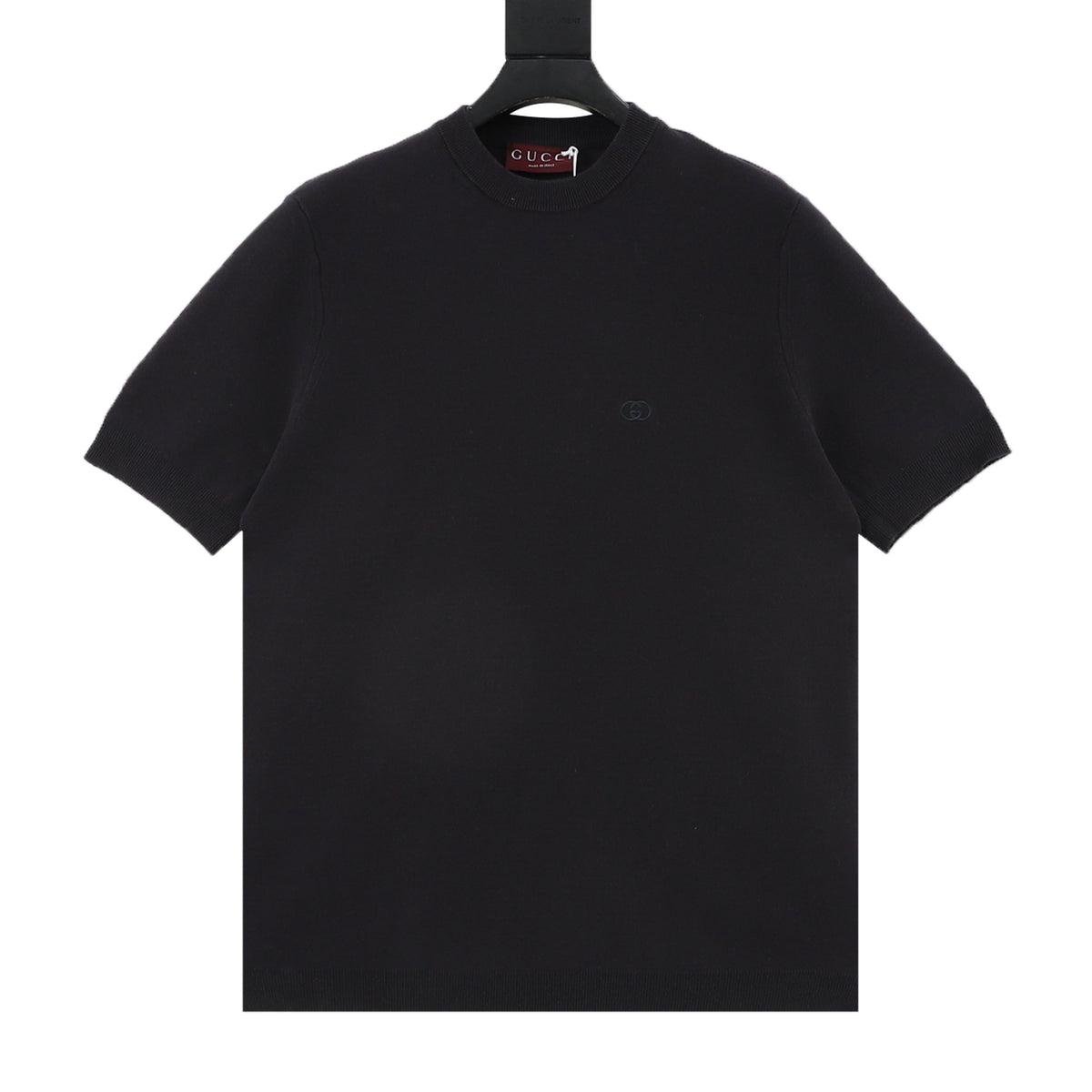 Gucci Double G Embroidered Silk-Cotton Knit T-Shirt front view