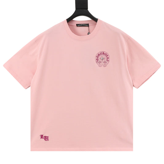 Chrome Hearts Horseshoe Cross Patch Distressed T-Shirt front view