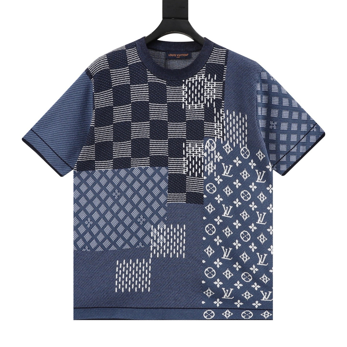 Louis Vuitton Damier Panel Knit T-Shirt front view
