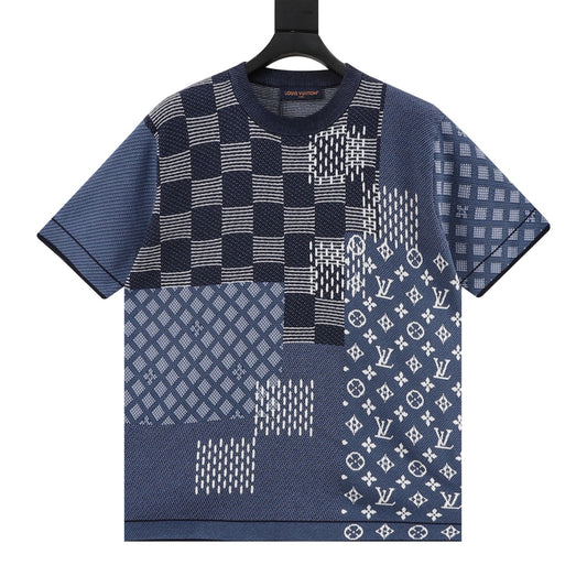 Louis Vuitton Damier Panel Knit T-Shirt front view