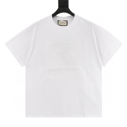 Gucci Embossed Letter Logo T-Shirt front view