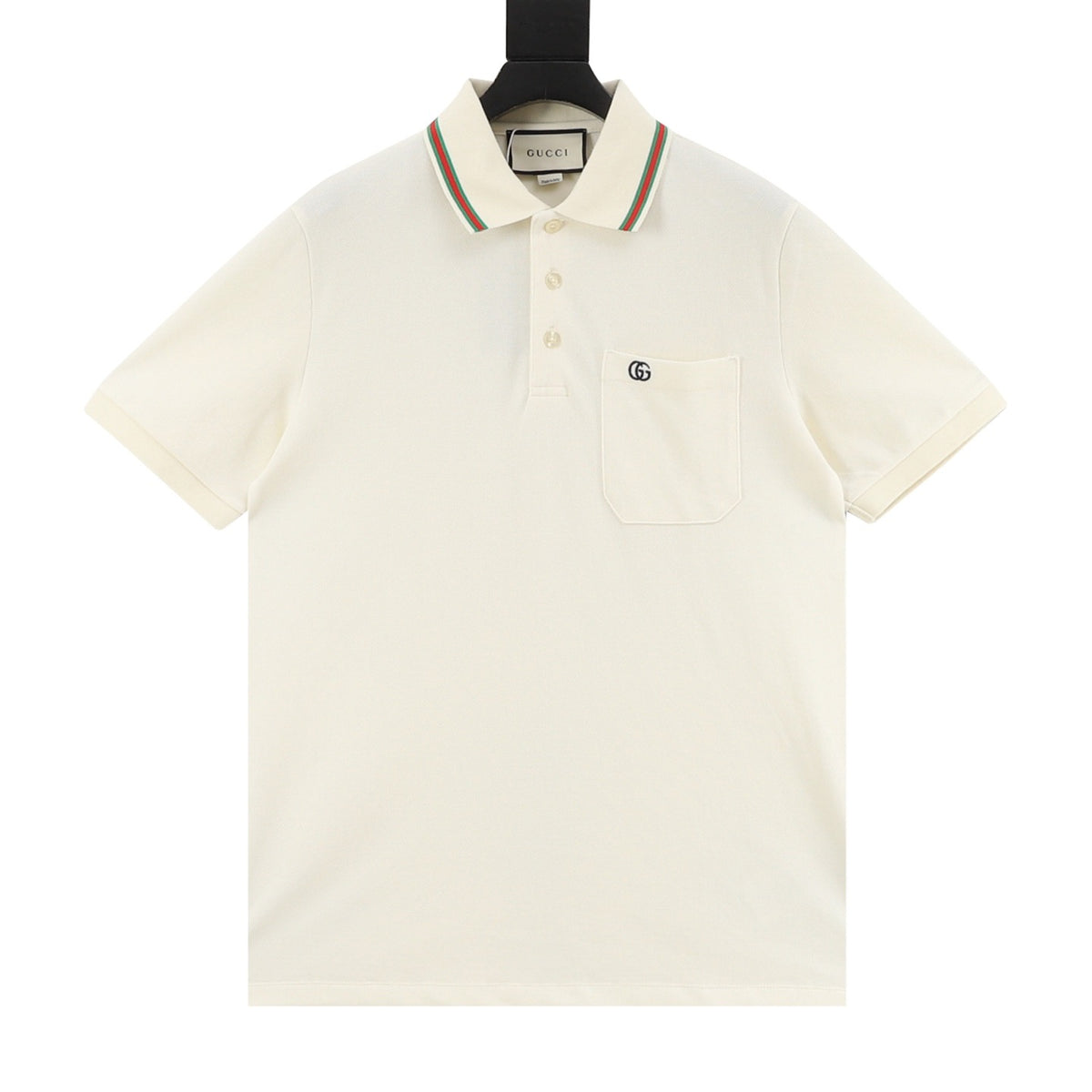 Gucci Double G Pocket Embroidered Polo Shirt front view