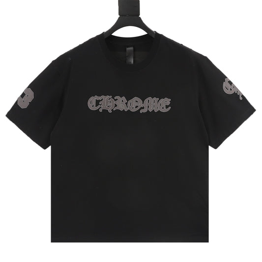Chrome Hearts Gothic Script Patch Embroidered T-Shirt front view
