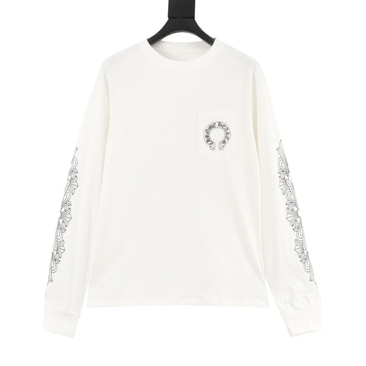 Chrome Hearts Outline Horseshoe Long-Sleeve T-Shirt front view