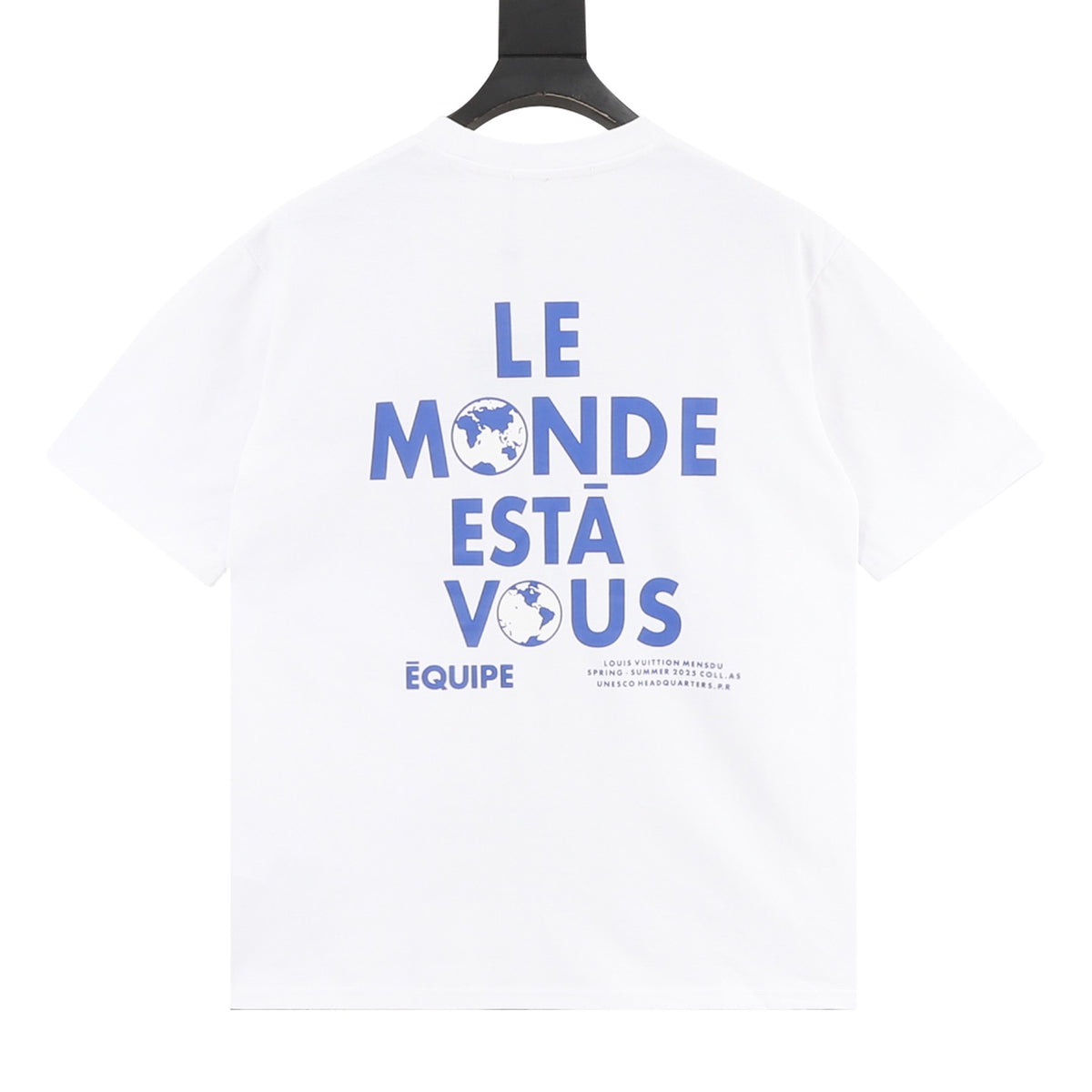 Louis Vuitton Globe Slogan Print T-Shirt front view