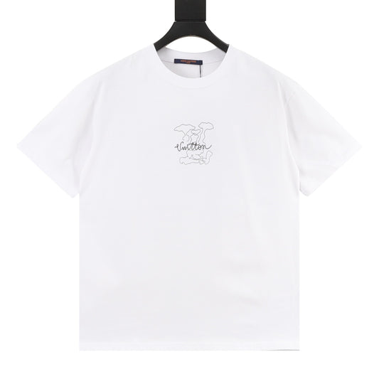 Louis Vuitton Cloud Letter Logo Print T-Shirt front view