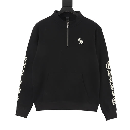 Chrome Hearts CH Logo Embroidered Half-Zip Sweatshirt front view