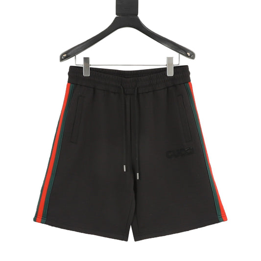 Gucci Web-Stripe Applique Embroidered Shorts front view