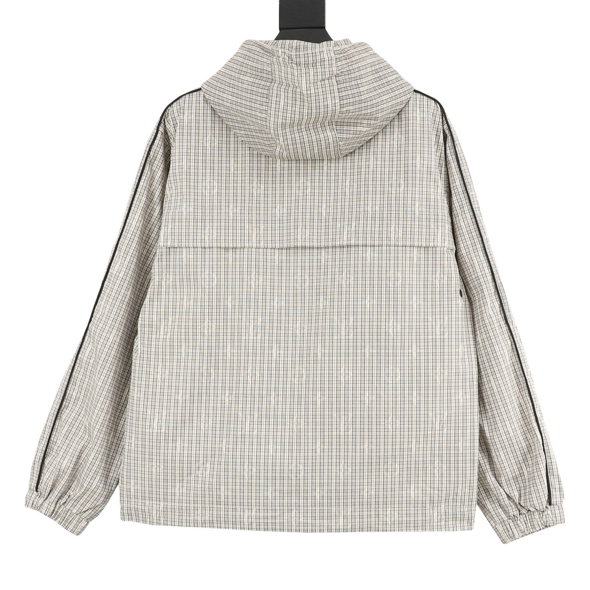 Louis Vuitton Monogram Check Hooded Windbreaker Jacket - Black back view