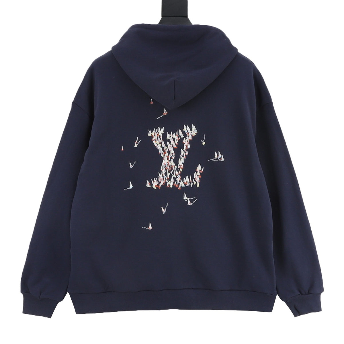 Louis Vuitton Sailboat Embroidered Hoodie - Navy back view