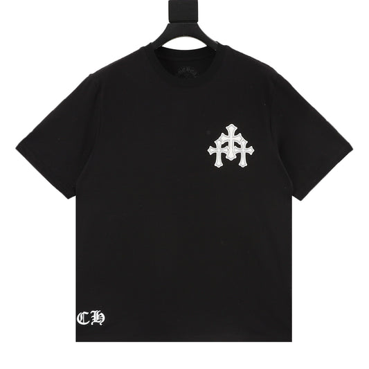 Chrome Hearts Gothic Script Cross Print T-Shirt front view