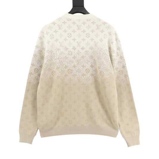 Louis Vuitton Gradient Monogram Knit Sweater - Khaki back view