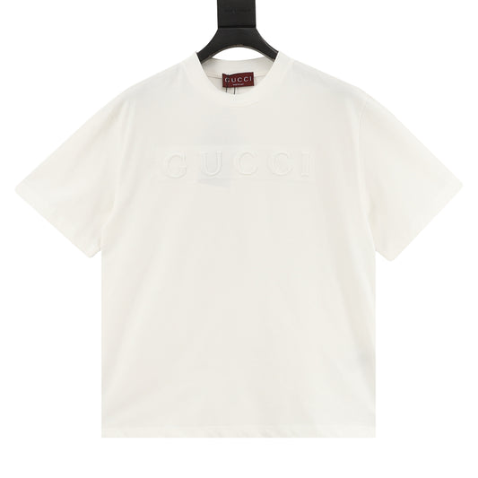 Gucci Embossed Letter Logo T-Shirt front view