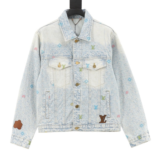 Louis Vuitton Candy Embroidered Denim Jacket front view