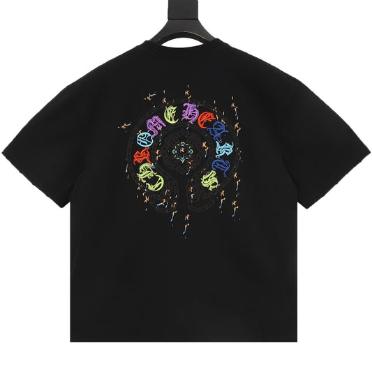 Chrome Hearts Multicolor Horseshoe Patch Embroidered T-Shirt front view
