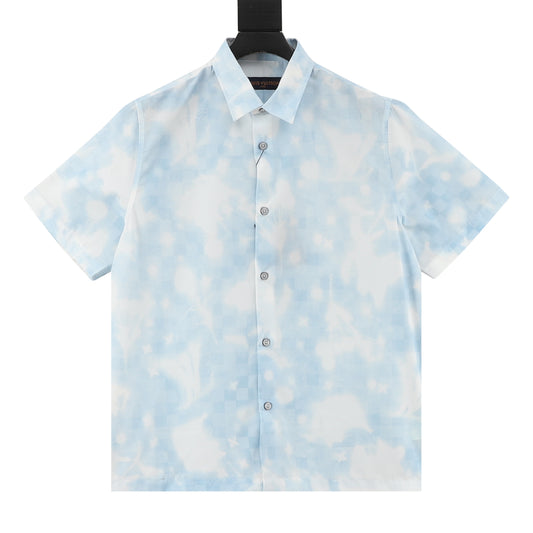 Louis Vuitton Layered Logo Print Short-Sleeve Shirt - White front view