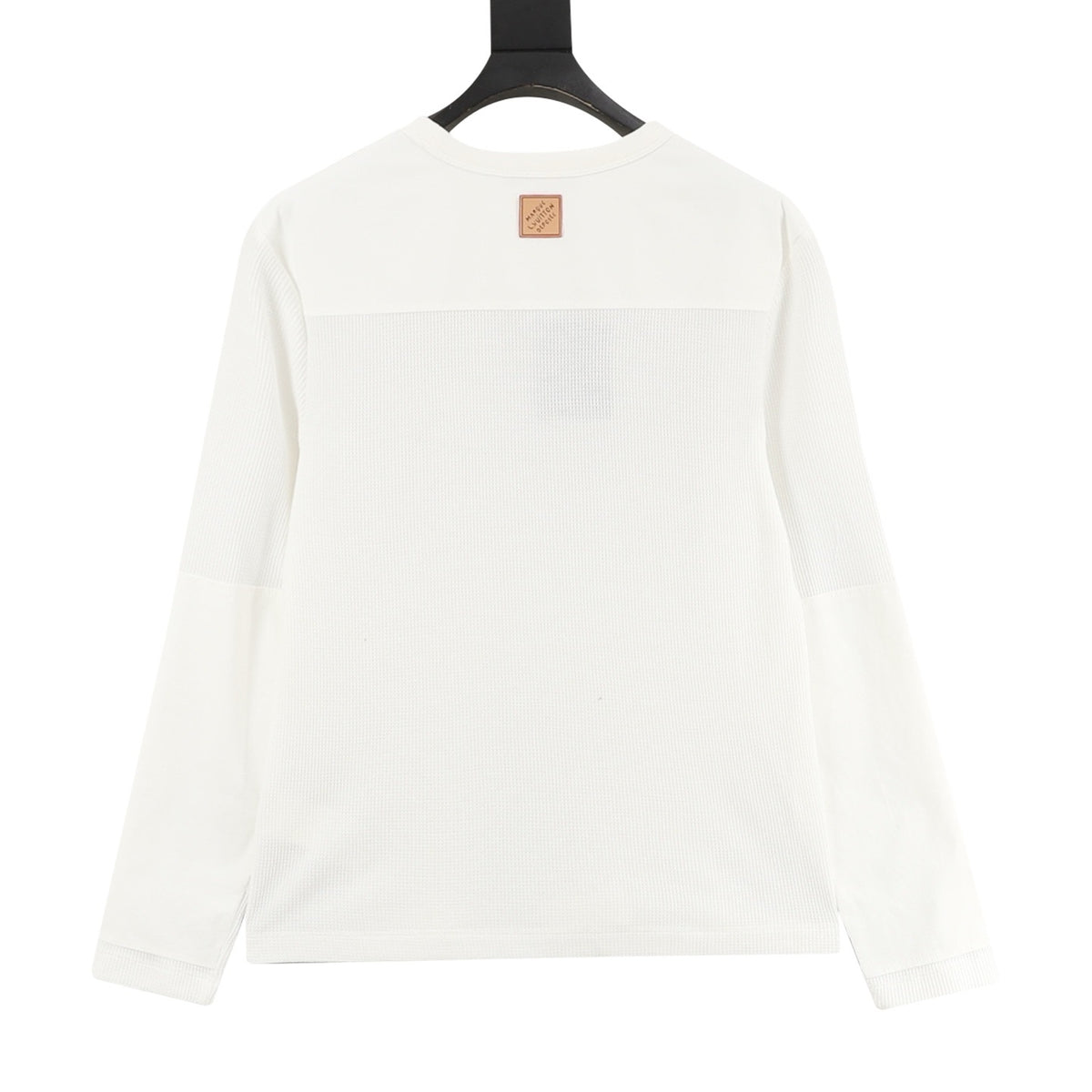 Louis Vuitton Waffle-Knit Embroidered Long-Sleeve T-Shirt - Black back view