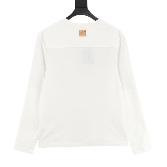 Louis Vuitton Waffle-Knit Embroidered Long-Sleeve T-Shirt - Black back view