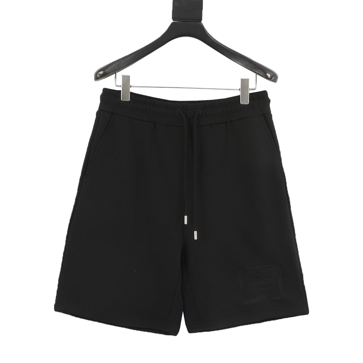 Gucci Hem Plaque Embroidered Shorts front view