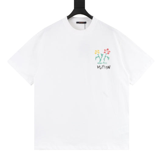 Louis Vuitton Graffiti Flower Print T-Shirt front view