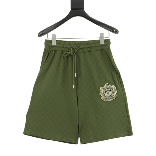 Louis Vuitton Embroidered Badge Damier Shorts front view