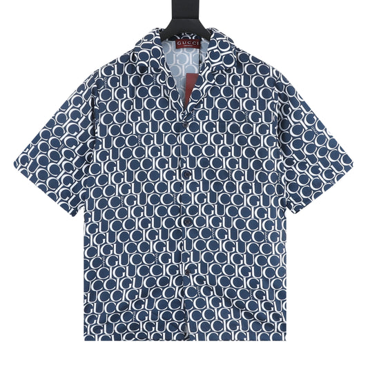 Gucci All-Over Graphic Print Short-Sleeve Shirt front view