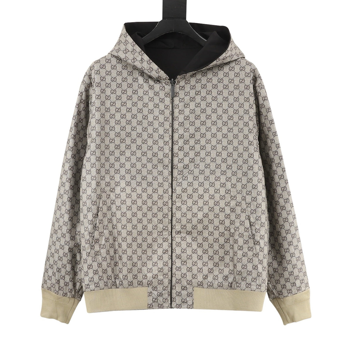 Gucci Reversible Embroidered Canvas Hooded Jacket front view