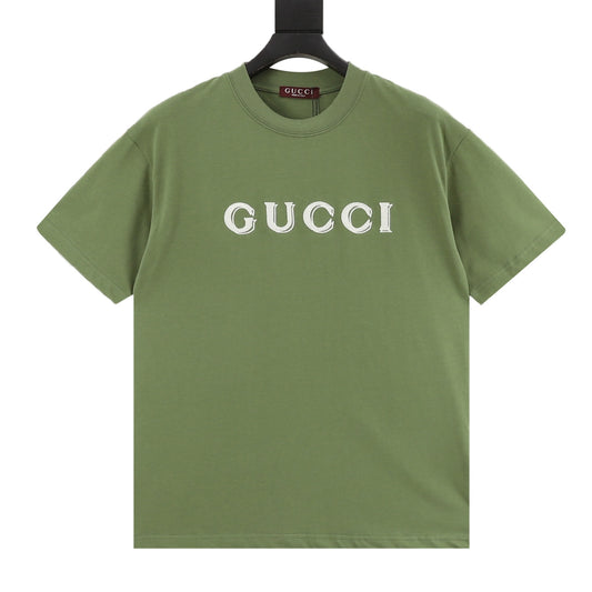 Gucci Shadow Letter Logo Embroidered T-Shirt front view