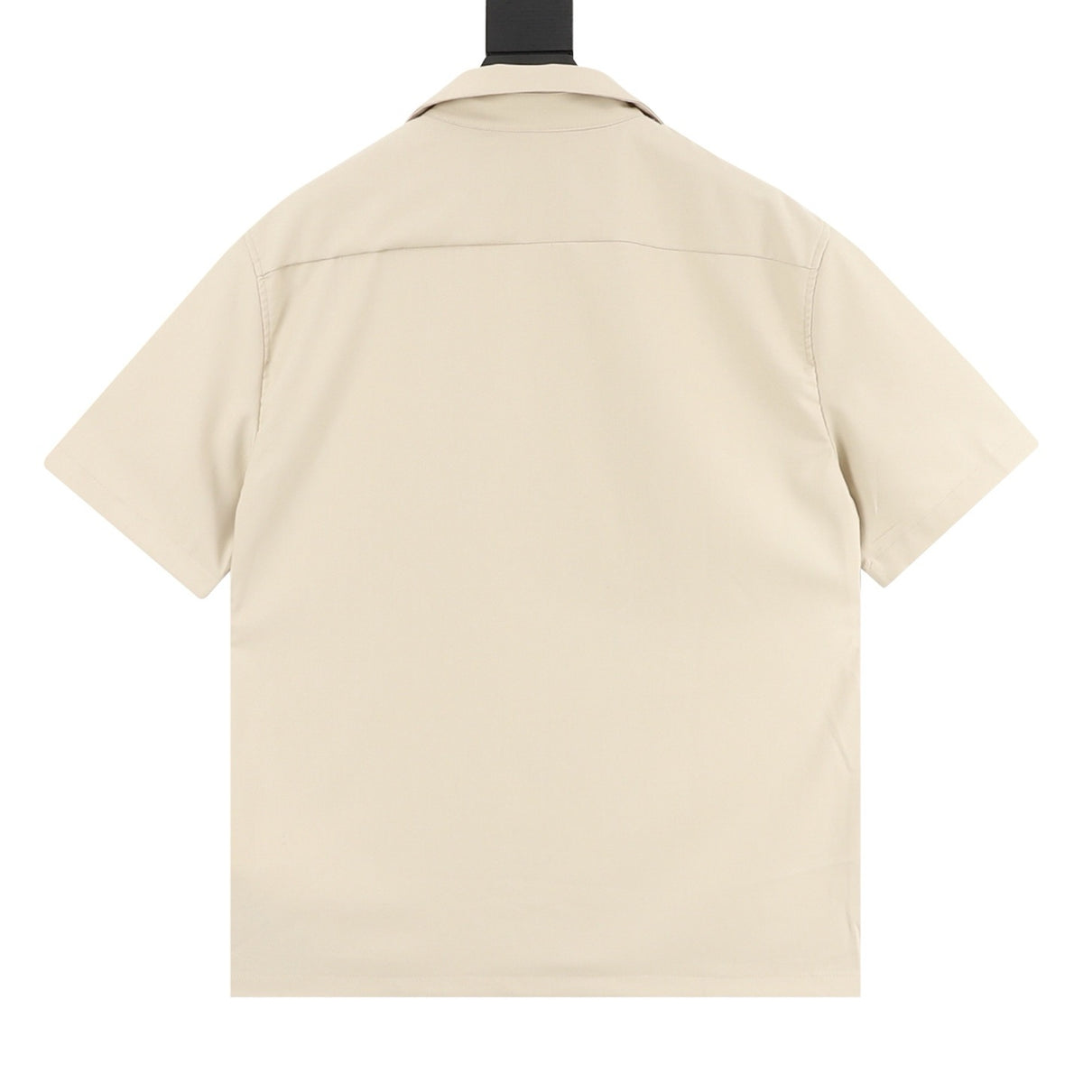 Louis Vuitton Leather-Pocket Silk-Blend Short-Sleeve Shirt - Black back view