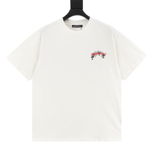 Chrome Hearts Scroll Black-and-White Cross T-Shirt front view