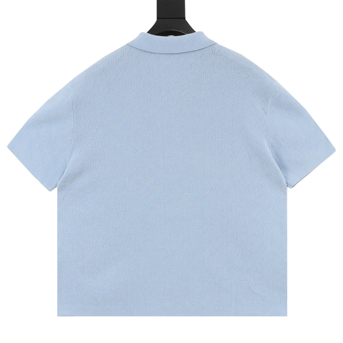 Louis Vuitton All-Over Mesh Short-Sleeve Polo - Black back view