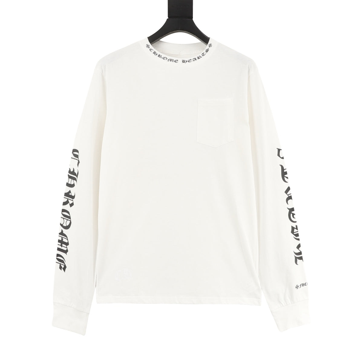 Chrome Hearts Gothic Script Collar Long-Sleeve T-Shirt front view
