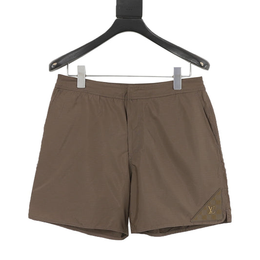 Louis Vuitton Technical-Fabric Swim Shorts - Taupe front view