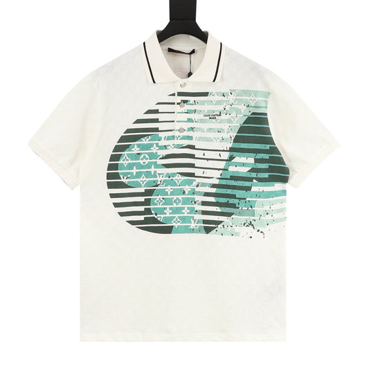 Louis Vuitton Tonal Damier Print Polo Shirt front view