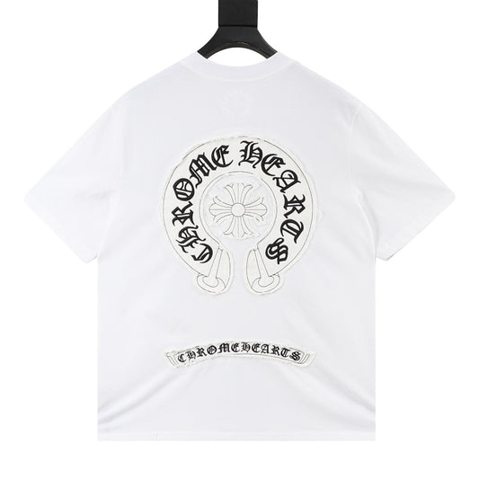 Chrome Hearts Gothic Script Cross Print T-Shirt front view