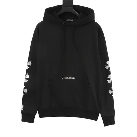 Chrome Hearts Silver Cross Print Hoodie front view
