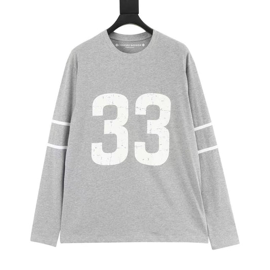 Chrome Hearts No. 33 Gothic Script Cross Print Long-Sleeve T-Shirt front view