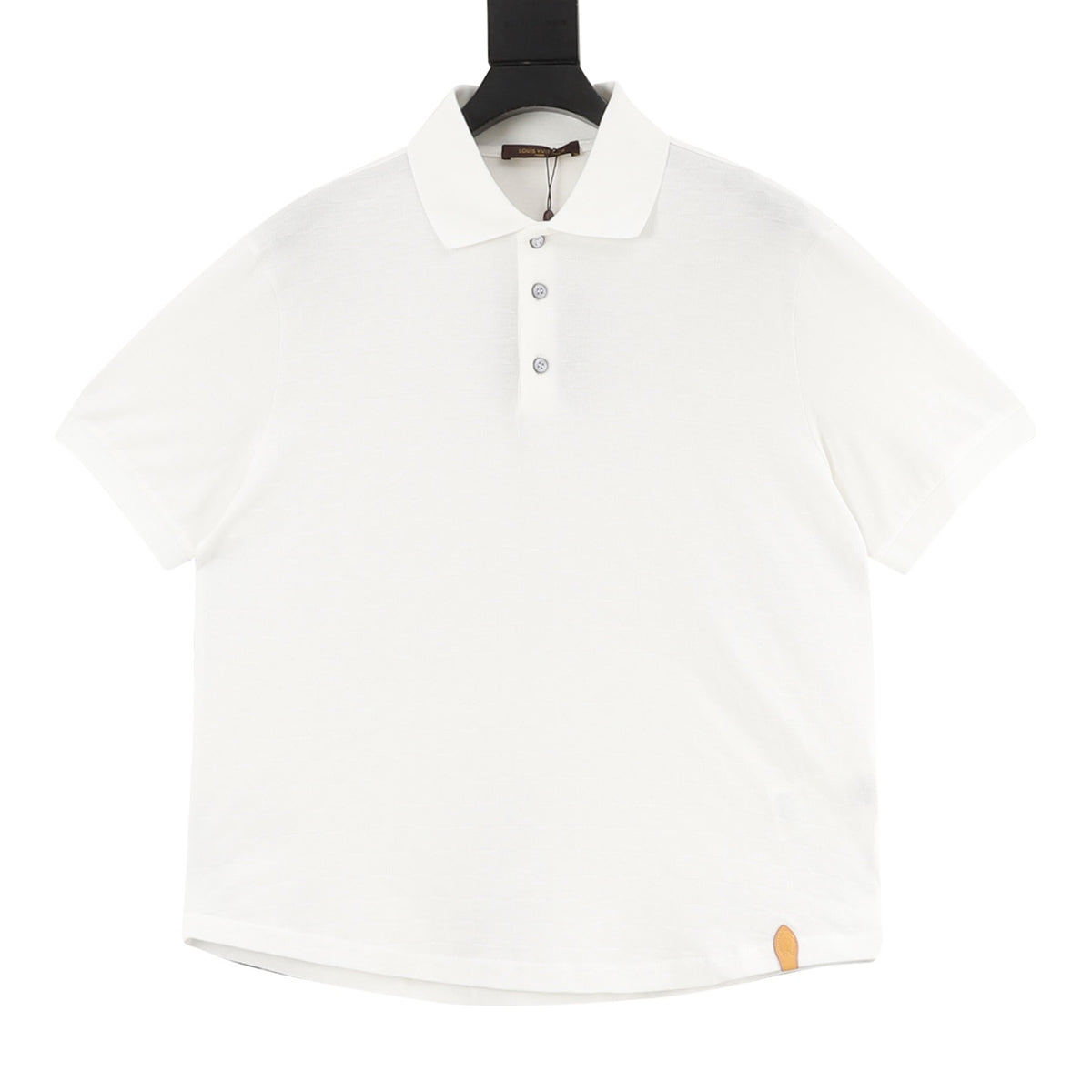 Louis Vuitton Damier Leather-Label Pique Polo Shirt front view