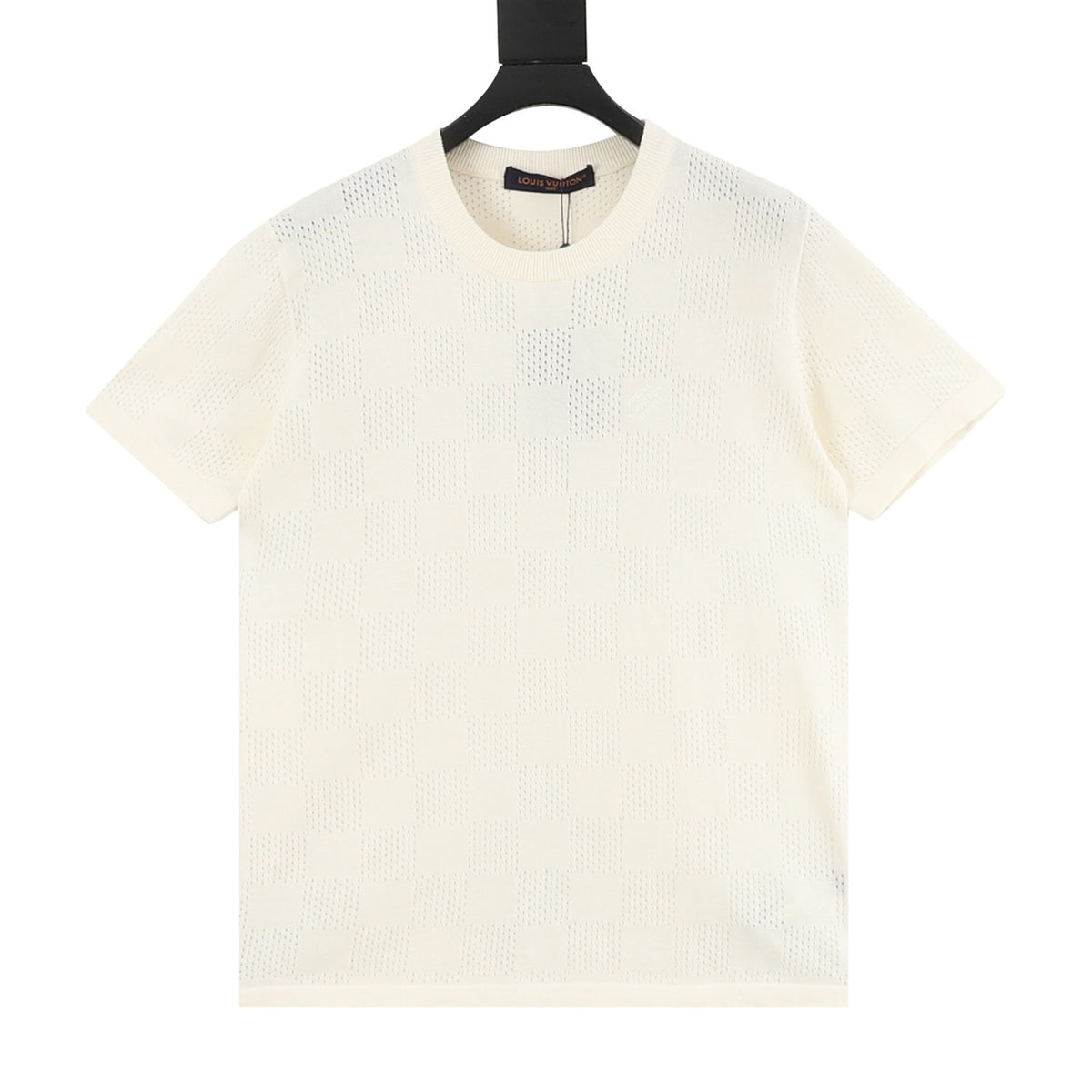 Louis Vuitton Damier Mesh Knit T-Shirt - Ivory front view