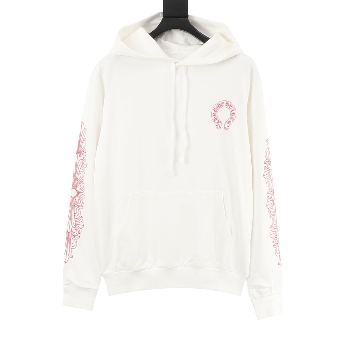Chrome Hearts Gothic Script Horseshoe Print Hoodie front view