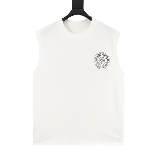 Chrome Hearts Gothic Script Horseshoe Tank Top front view