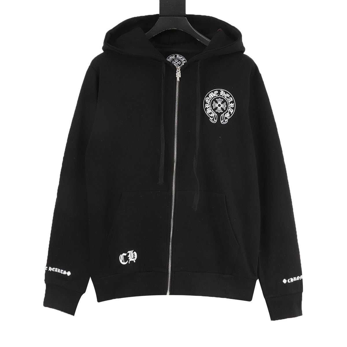 Chrome Hearts Gothic Script Sleeve Zip Jacket front view