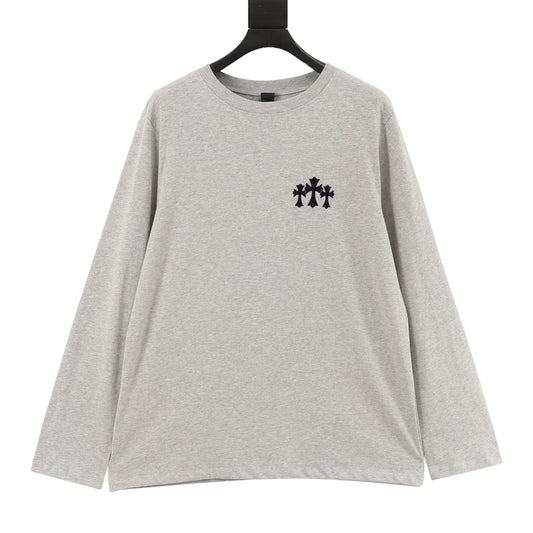 Chrome Hearts Flocked Cross Long-Sleeve T-Shirt front view