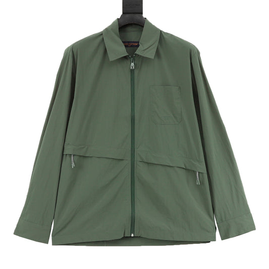 Louis Vuitton Camping Zip Lightweight Jacket - Khaki Green front view